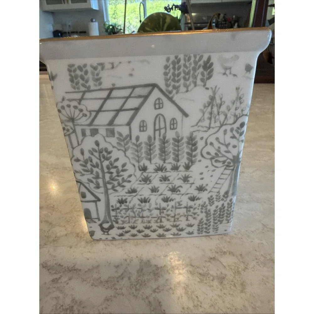 Mackenzie Childs One Sterling Check Cottage Container Short